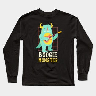 Boogie Monster, Funny Music Pun Long Sleeve T-Shirt